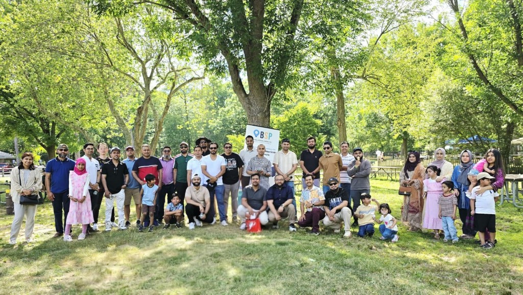 BSP community members gathered at an outdoor park event